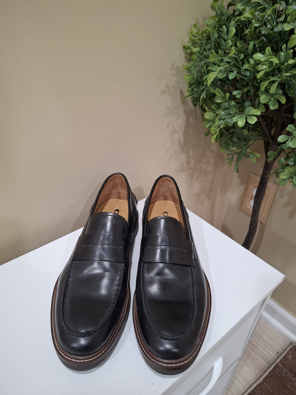 Coach Classic Black Leather Penny Loafers for Men